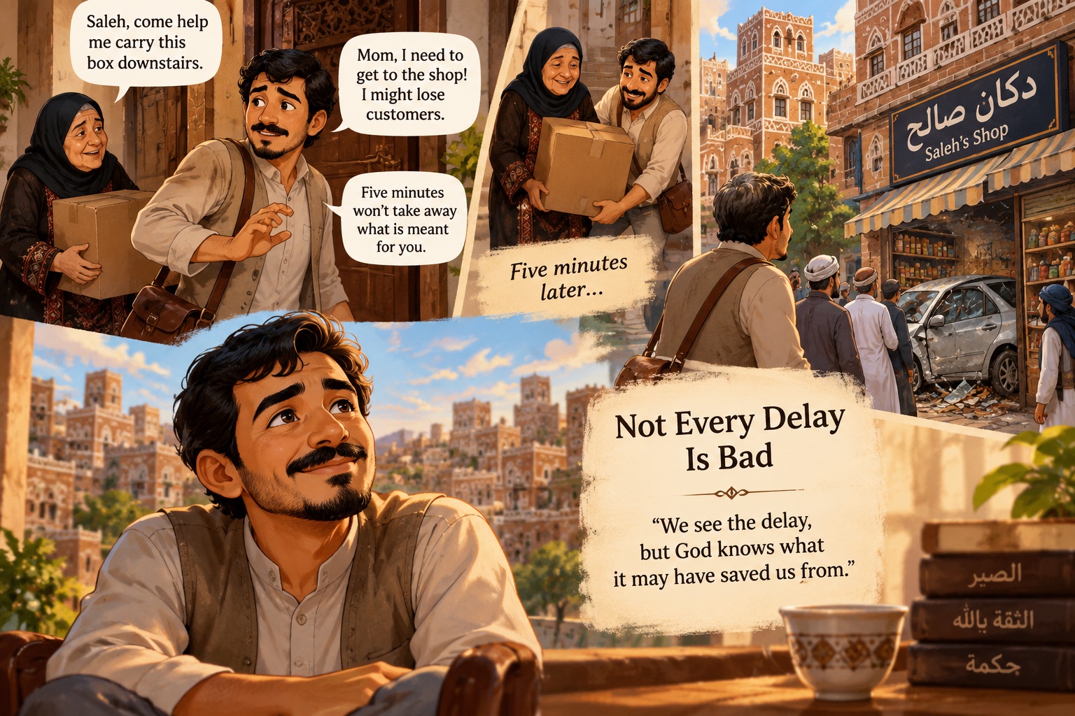 مش كل تأخيرة شر - لهجة يمنية - قصة عربية