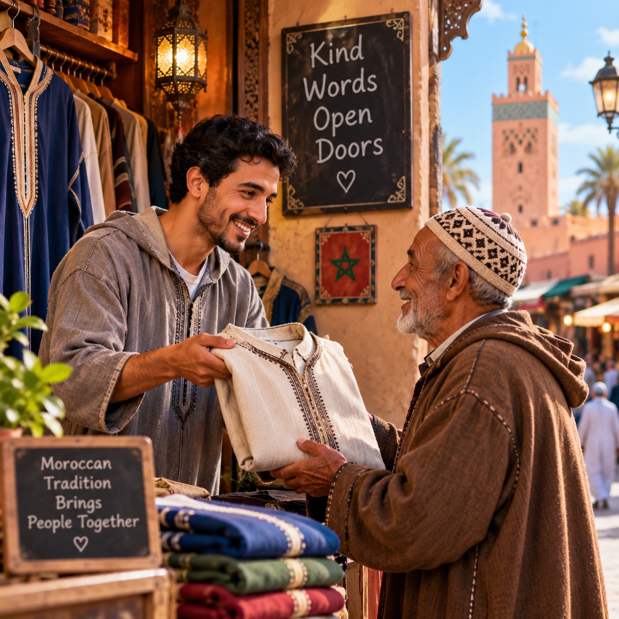 الكلمة الزوينة كتفتح البيبان - لهجة مغربية - قصة عربية