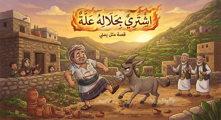 ‎اشترى بحلاله علّة-اللهجة اليمنية - قصة عربية
