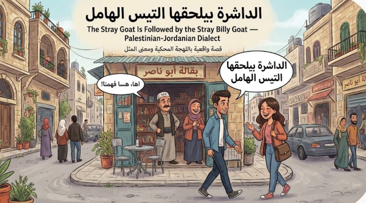 العنزة الداشرة بيلحقها التيس الهامل-اللهجة الفلسطينية الأردنية - قصة عربية
